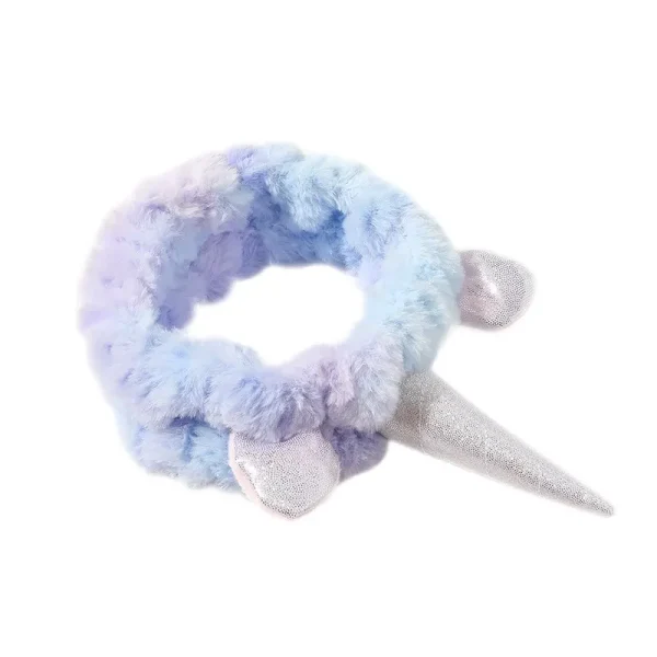 bandeau femme licorne à fourrure céleste