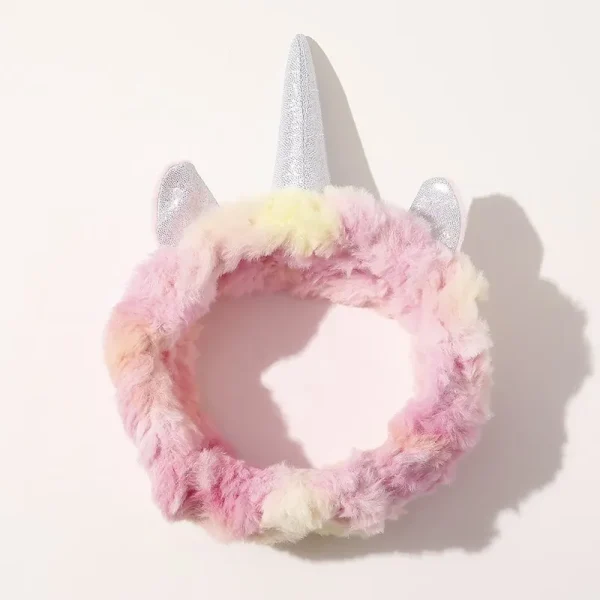 bandeau femme licorne à fourrure rose
