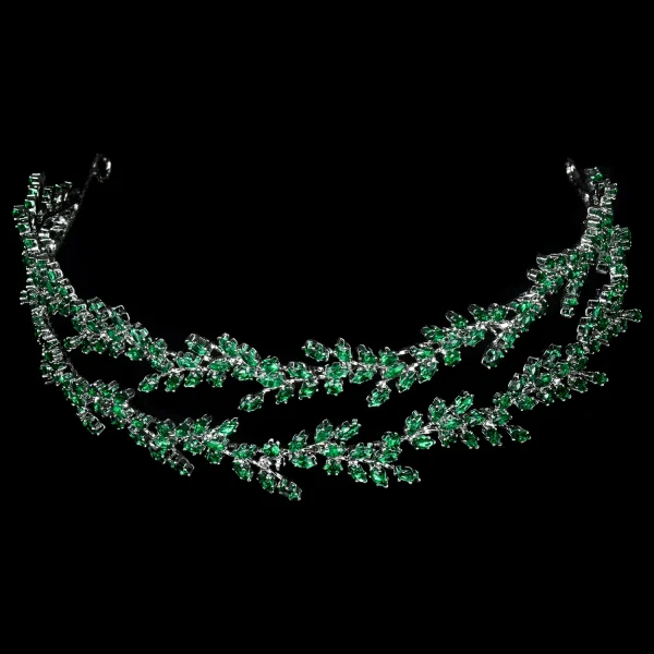 serre-tête élégant vert argenté pour mariée