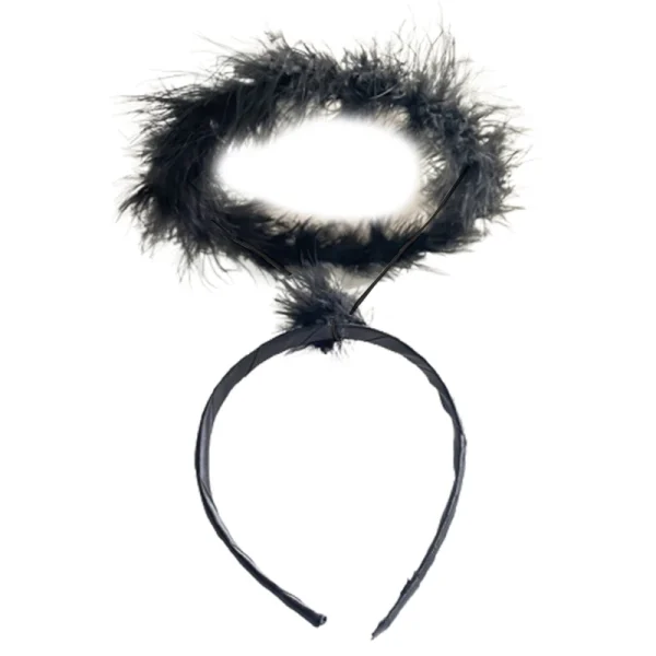 bandeau à plume d'ange noir