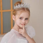 serre-tête couronne perle blanc-or pour fille