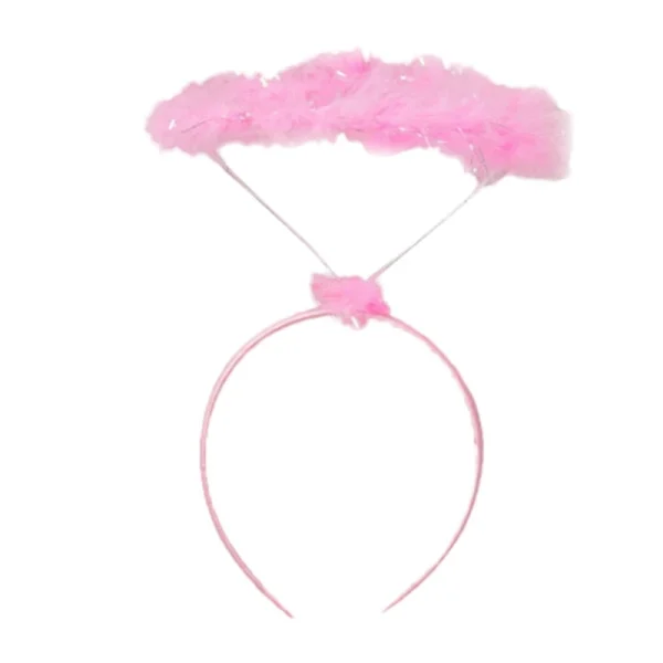 bandeau à plume d'ange rose