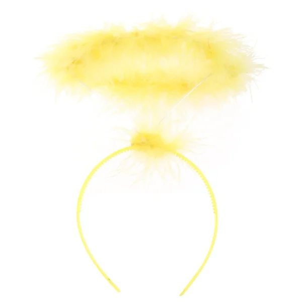 bandeau à plume d'ange jaune