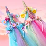 bandeau licorne jaune avec voile