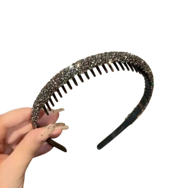serre-tête peigne avec strass gris