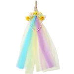 bandeau licorne pour anniversaire avec voile