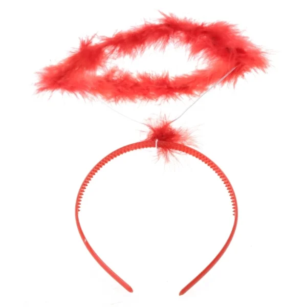 bandeau à plume d'ange rouge