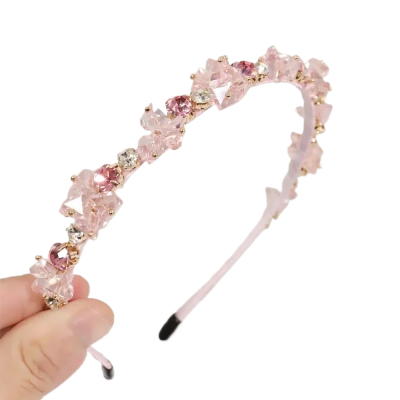 Bandeau De Sauna Strass Rose Doré