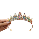 serre-tête fille couronne à perle multicolore