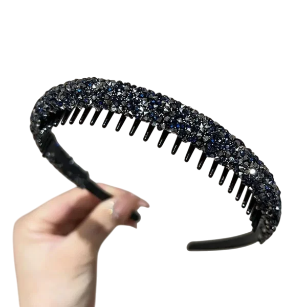 serre-tête peigne avec strass bleu