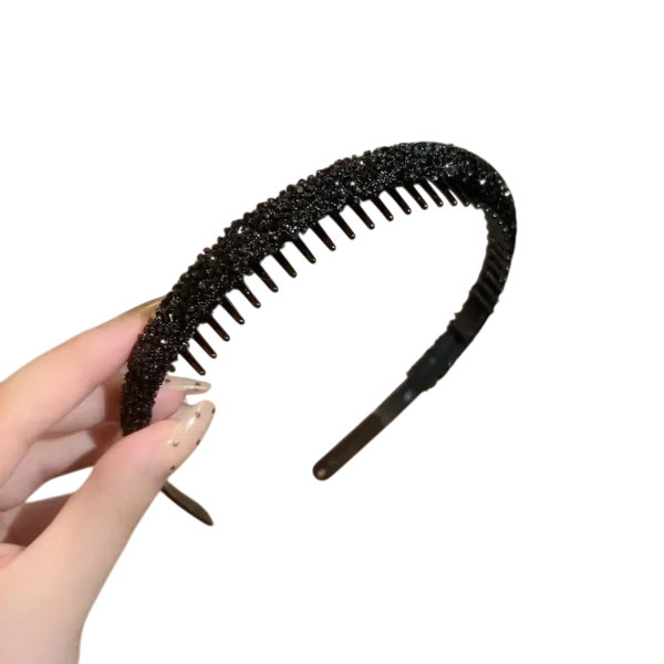serre-tête peigne avec strass noir