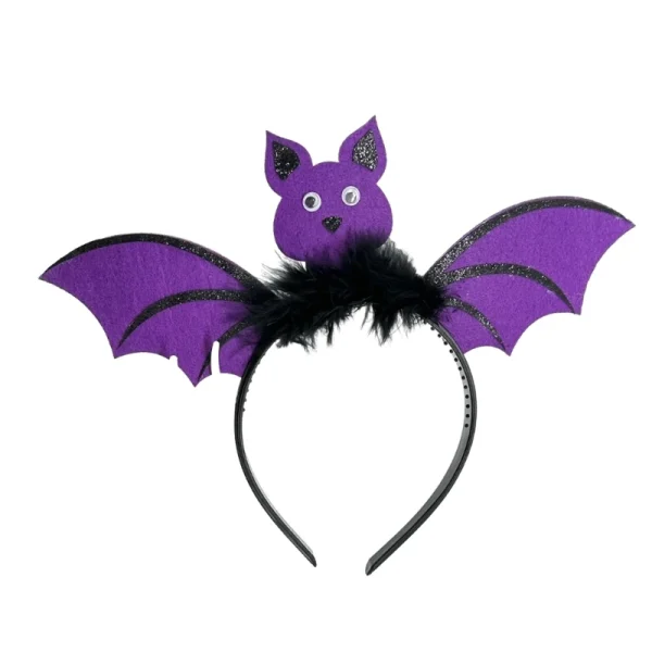 Bandeau en peluche Chauve-Souris Aile violet