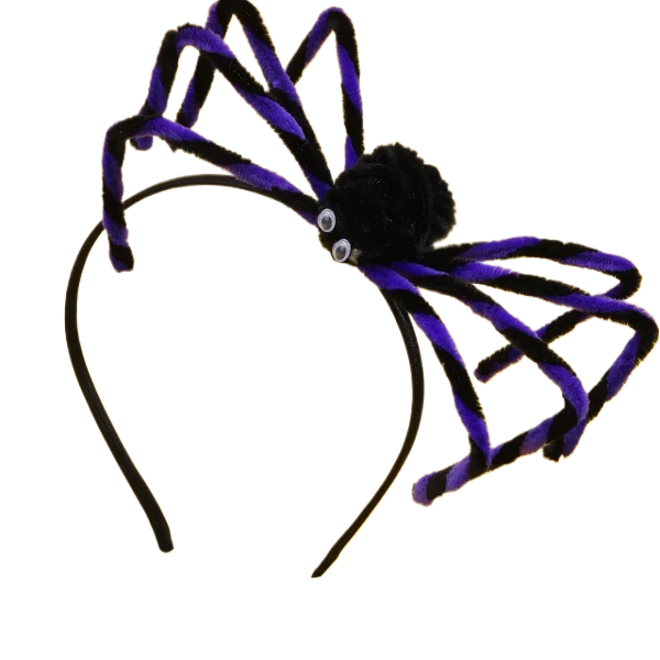 Serre-tête Halloween Araignée Violet