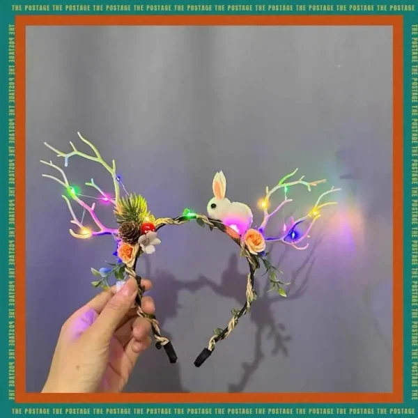 Bandeau bois de Cerf Lumineux Lapin