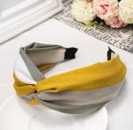 turban kaki blanc et jaune pour serre tête