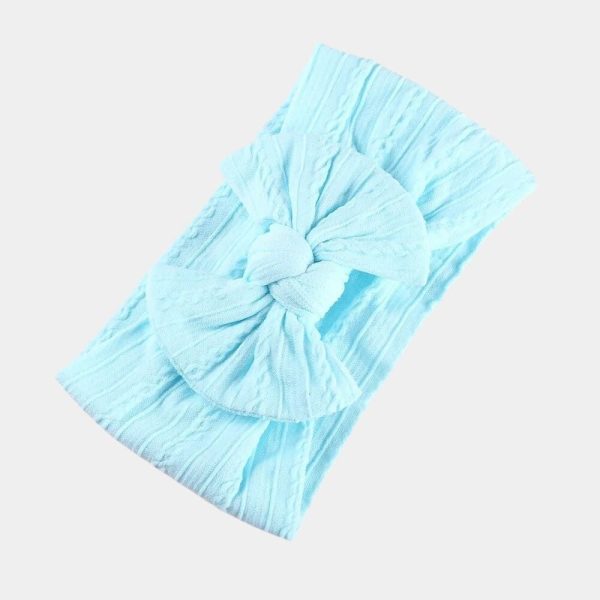 Bandeau bébé bleu ciel avec gros nœud