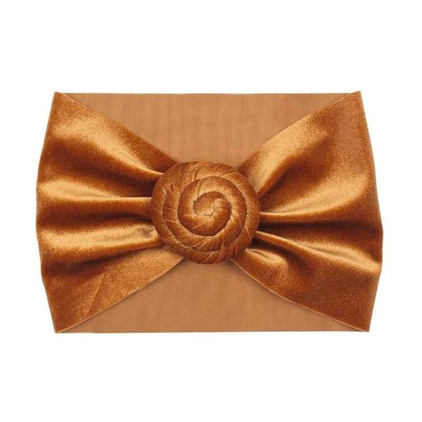 bandeau bébé fille à noeud rond en velours Rokia