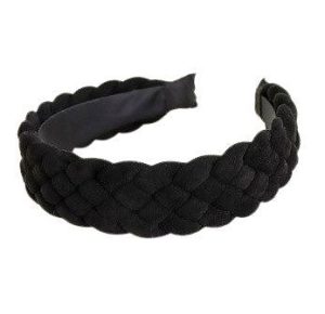 large serre-tête matelassé damier noir ébène
