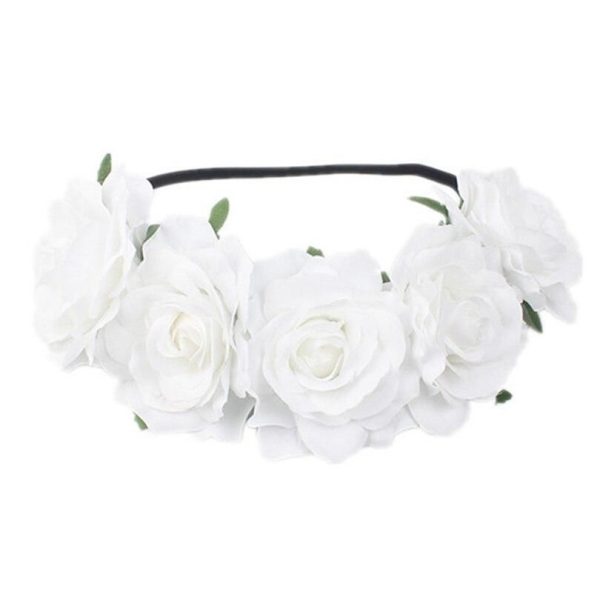 maxi couronne de roses blanches