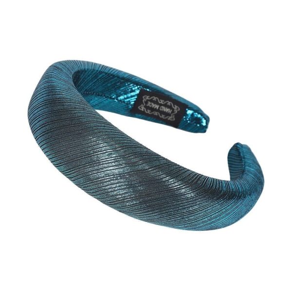 maxi serre tête en bleu ciel satiné