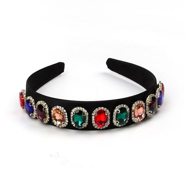 serre tête bijou noir princesse - anaïs