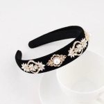 serre tête noir avec des perles décoratives