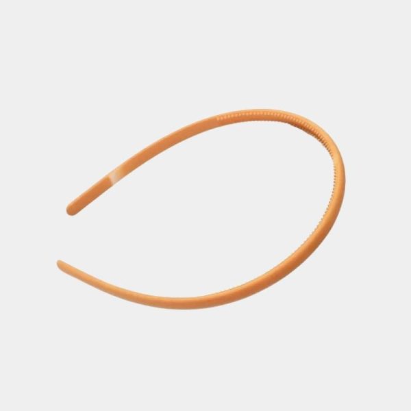 Serre-tête fin en plastique orange à dents
