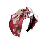 serre tête fleurs satin en rouge