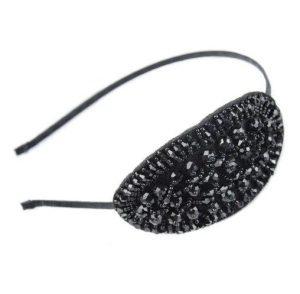 serre tête perles noires retros