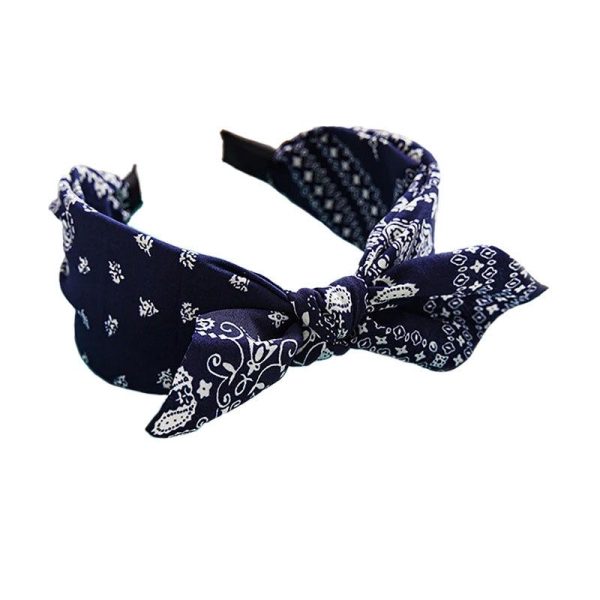 serre-tête noeud papillon bleu sombre