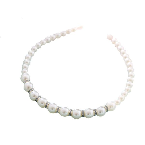 serre tête ligne de perles et de diamants