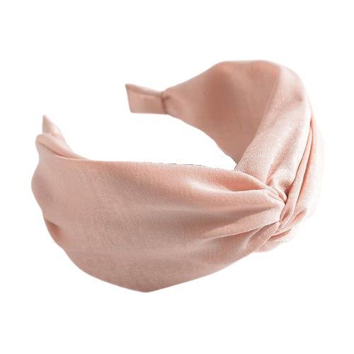 serre tête tissu rose poudré effet velouté