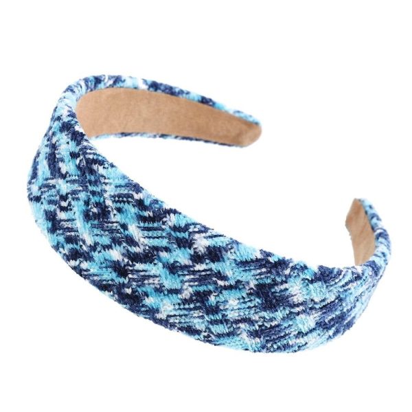 serre tête tweed composition chic bleu ciel