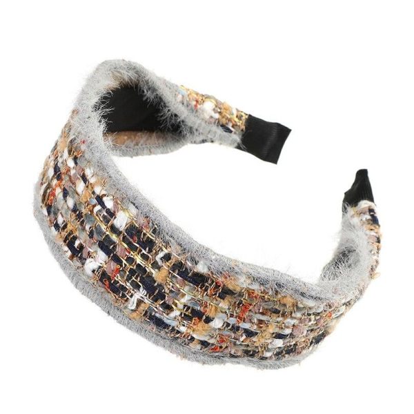 serre tête tweed noir mélange