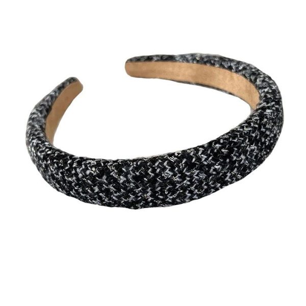 serre tête volume tweed noir et blanc